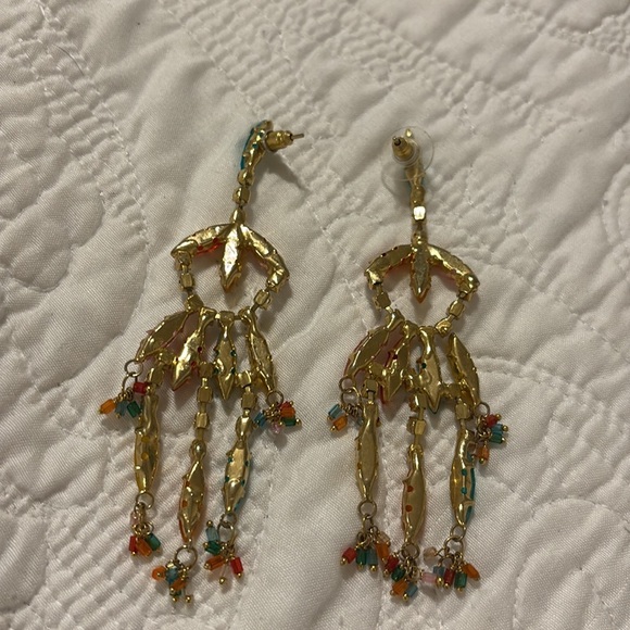 Colorful rhinestone chandelier earrings - Picture 2 of 3